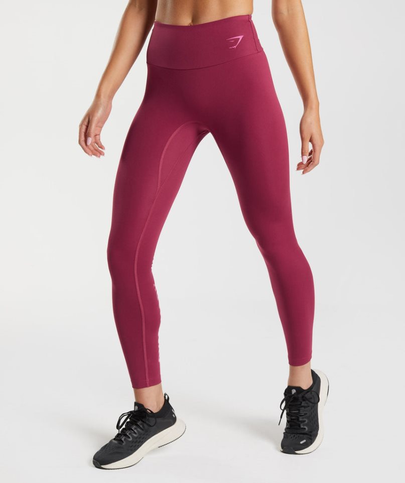 Women's Gymshark Graphics Fraction Leggings Fuchsia | NZ 0UKAVD